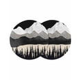 thumbnail image 1 of Black Mountain Round Placemats Set of 2 for Dinning Tables,Heat-proof Braided Table Mats 15 Inch,Peaks Landscape Forest Tree Washable Place Mat for Kitchen Restaurant Party Decor Table Setting, 1 of 9
