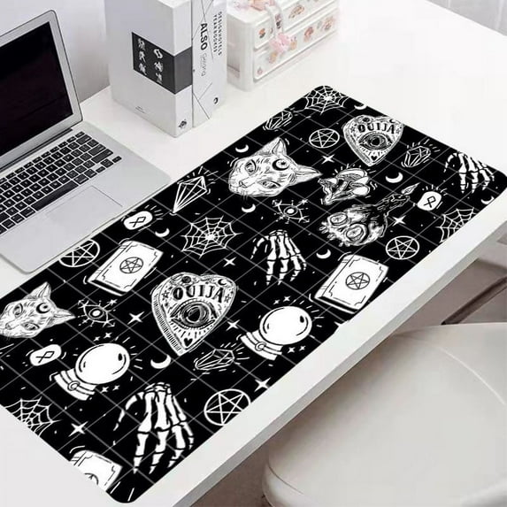 Black Mouse Pad Cat Cute Desk Mat Laptop Gaming Mousepad Gamer Carpet Large Computer Desks Accessories Mouse Mats