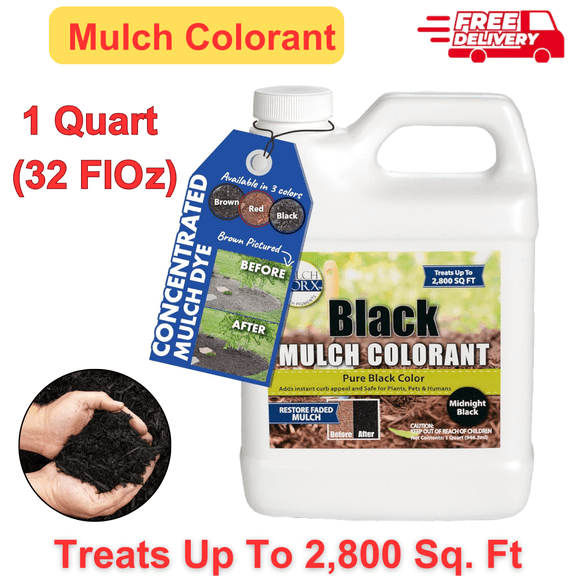 Black Mulch Dye Concentrate, Restores 2800 Sq. Ft. of Faded Mulch, 1Quart, Spray