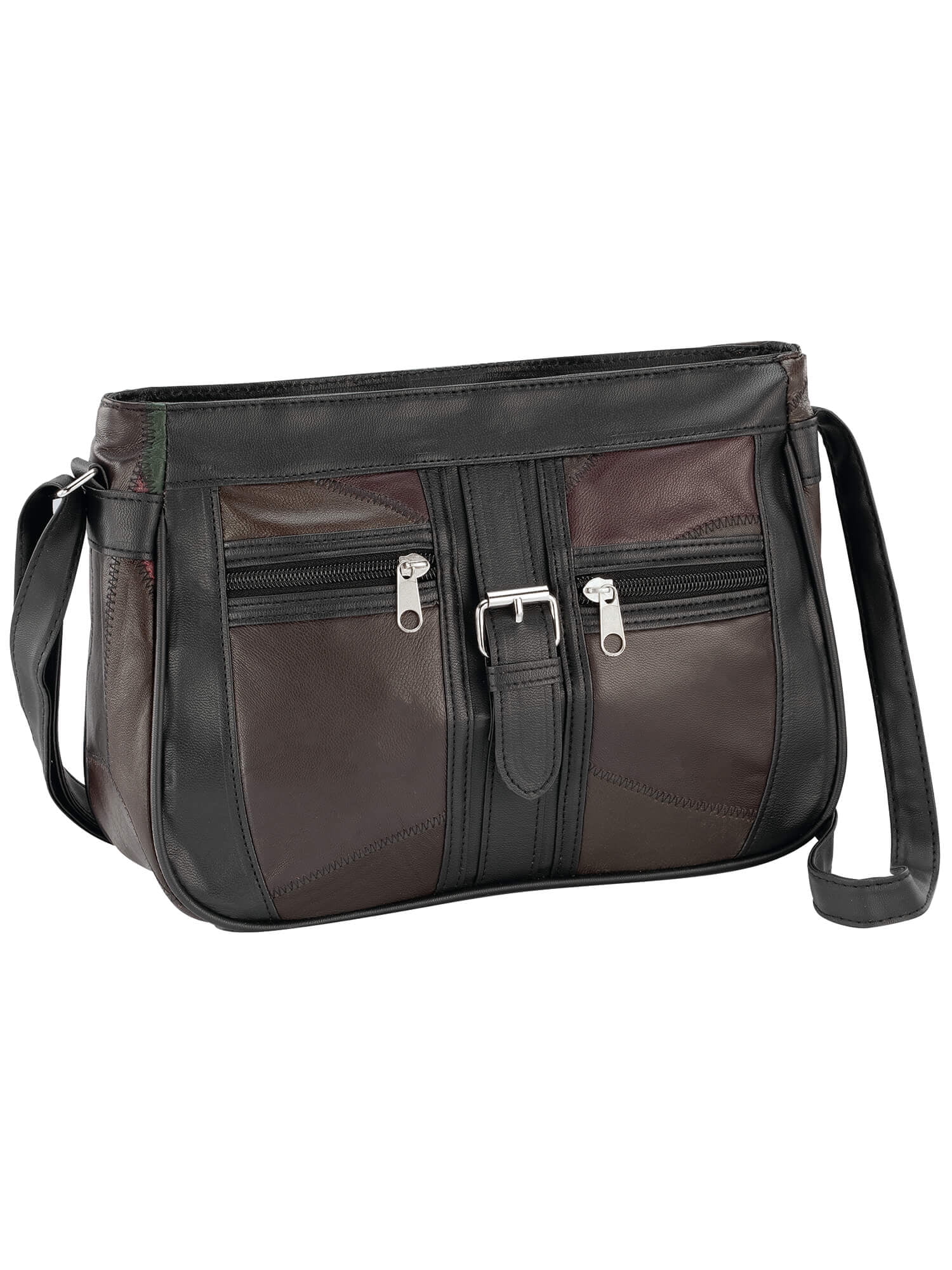Black Multi Color Patch Leather Shoulder Bag Crafted with Sheep Leather and PVC Womens Accessories Measures 10 5 8 Wide x 7 5 8 High x 3 1 2 Deep Walmart Business Supplies