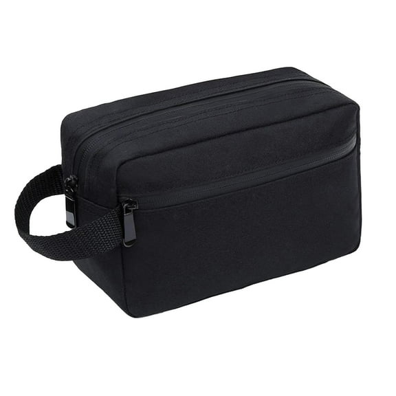 Black Multi Functional Digital Accessory Storage Bag Water Resistant Oxford Cloth Travel Makeup Toiletry Pouch With Double Layers For Cosmetics Electronics Travel Home Use Handheld Portabl