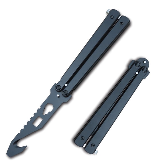 Black Multi Functional Tool Bottle Opener Trainer Belt Cutter Gut Hook