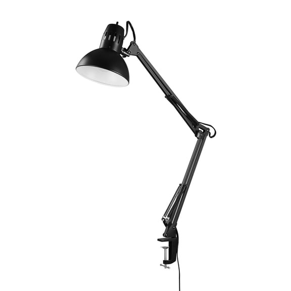 Black Multi Joint Desk Lamp 31.5 Inches, Adjustable Swing Arm with Metal Clamp, Rotary Switch, Home Office Lighting, Reading Lamp, Study Room Decor