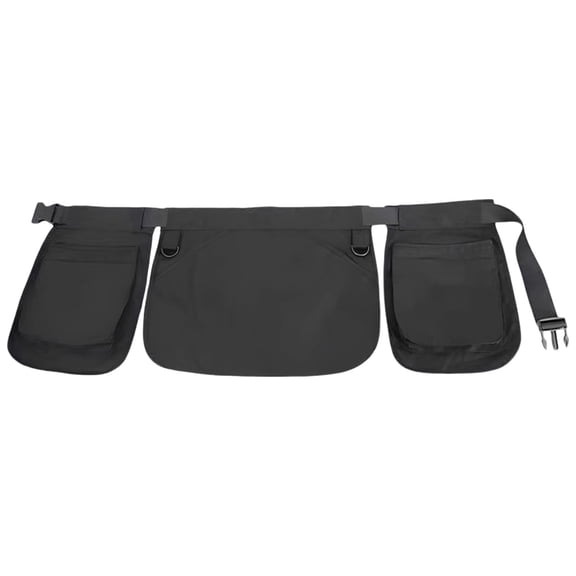 Black Multi-Pocket Waist Bag with Large Main Pouch, Two Detachable Smaller Pouches, and Adjustable Belt, Hand-Free Utility Storage for Dog Training, Gardening, and Outdoor Activities
