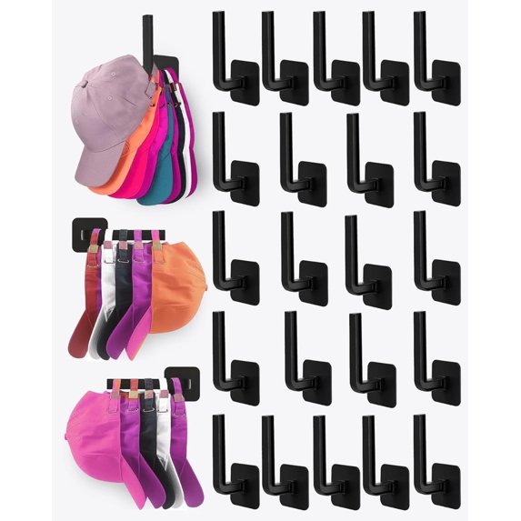 Multi-Purpose Hat Rack Set: Strong Adhesive Wall Hooks, Ultimate Organizer