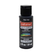 Black Multi-Surface Premium Satin Acrylic Paint by Craft Smart - Water-Based - Weather-Resistant Paint for Wood - Glass - Fabric - Metal & More - 12 Pack