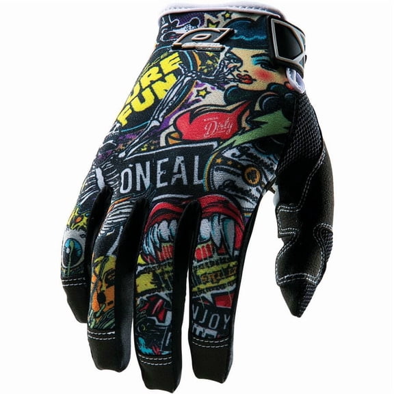 Black/Multi Sz 10 O'Neal Racing Jump Crank Motorcycle Glove