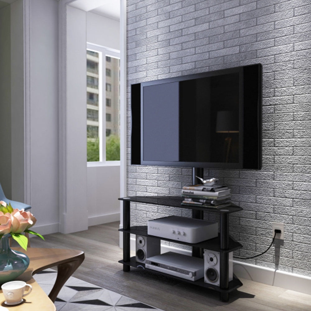 35.4 Inch Black Multi-Function TV Stand with Adjustable Height