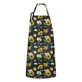 thumbnail image 1 of Black Multicolor Flower Sunflower Pattern Apron-Garden Aprons for Women with Pockets-Cotton Linen Waterproof Kitchen Cooking Gardening Aprons Adjustable for Kitchen,Cooking,BBQ and Salon 33x27 Inch, 1 of 7