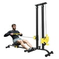thumbnail image 1 of Black Multifunctional Power Rack - 220lbs Capacity Home Gym Stand w/1.85" Thick PU Cushion for Strength Training, 1 of 18