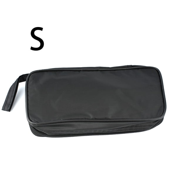 Black Multimeter Carrying Case Shockproof Canvas Storage Bag with Pockets for Digital Meter Tools Protection S M L Sizes(S)