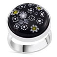 thumbnail image 1 of Multi Color Murano Style Glass Stainless Steel Flower Ring Cocktail Ring for Women Jewelry Anniversary Birthday Christmas Gifts Size - 7, 1 of 1