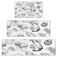 thumbnail image 1 of Black Mushroom Line White Pattern Kitchen Rugs Sets Of 3,Kitchen Runner Rugs Non Skid Washable,Decorative Kitchen Floor Mats for Kitchen,Sink,Laundry,17"x30"+ 17"x47" + 17"x59", 1 of 6