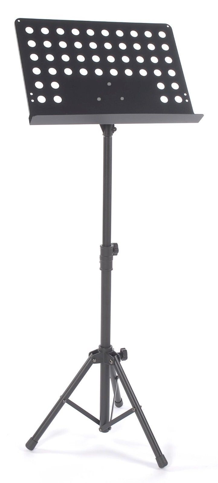 Black Music Conductor Stand Adjustable Metal Sheet Tripod Holder Folding Stage