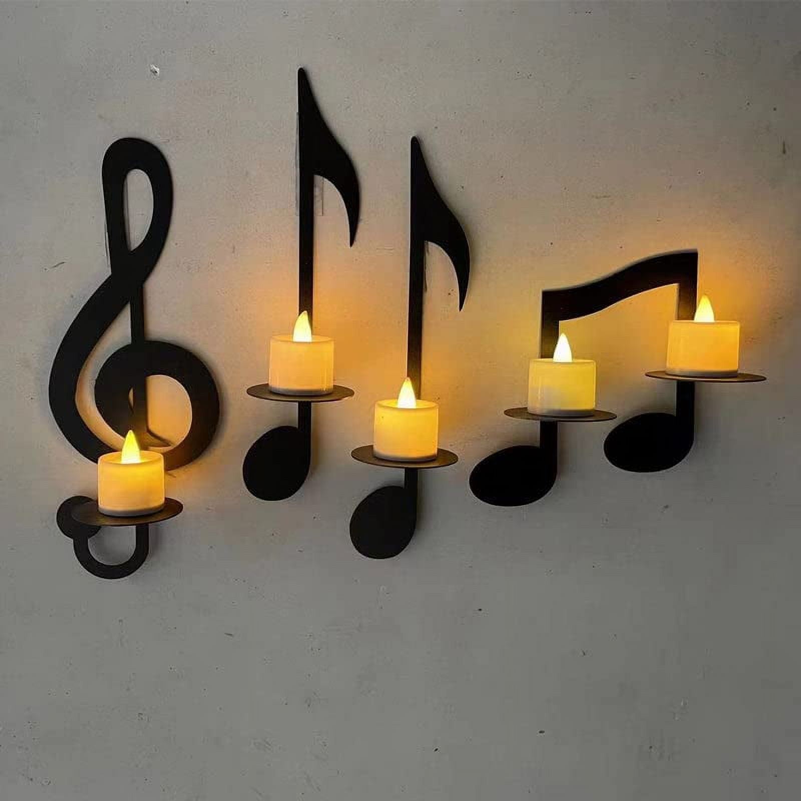 Black Music Note Wall Sconce, Treble Clef Musical Note Wall Decor