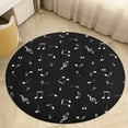 thumbnail image 1 of Black Music Notes Round Area Rugs for Bedroom Living Room, 5FT Soft Indoor Circle Carpets, Carpet Home Decor Floor Mat, 1 of 6