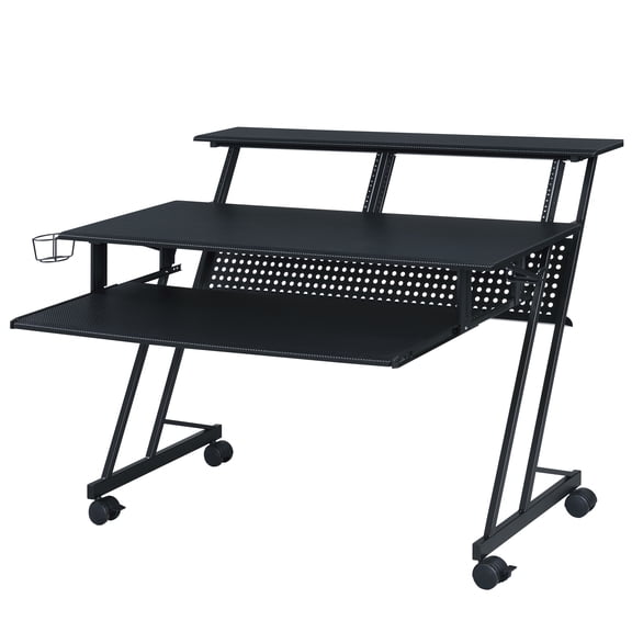 Black Music Recording Studio Desk With Keyboard Tray