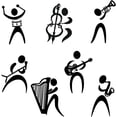 thumbnail image 1 of Black Music Wall Sticker Villain Playing Music Wall Decal 7 Pcs Funny Music Wall Stickers for Classroom Music Studio Dance Room Music Lover's Bedroom Decor, 1 of 9