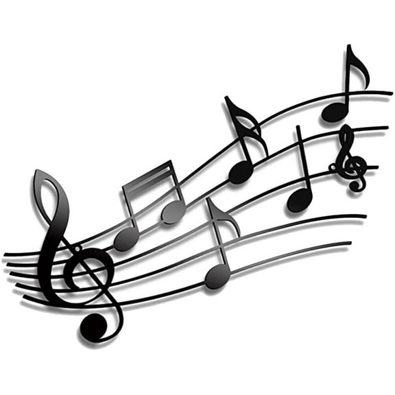 Black Metal Musical Note Wall Decor Ornament, Music Notes Sign for Home Wall Hanging Decoration