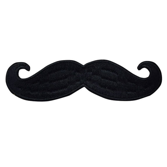 Black Mustache - 4" - Retro/Handlebar - Iron on Applique/Embroidered Patch