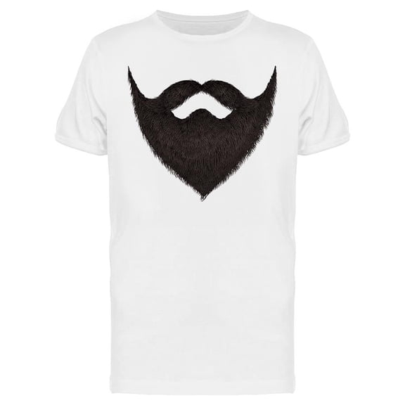 Black Mustache And Beard T-Shirt Men -Image by Shutterstock, Male Medium