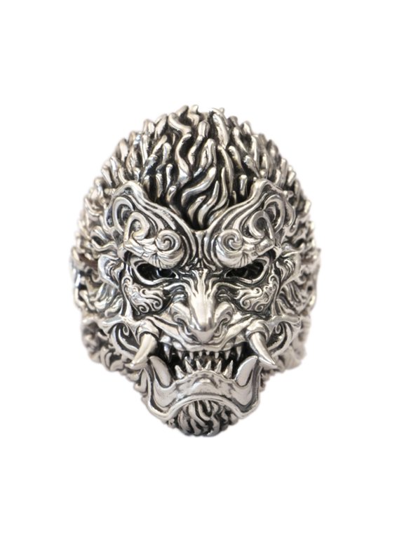 Black Myth Wukong 925 Sterling Silver Monkey King Punk Ring TA482(Silver Mask) US Size 15