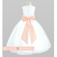thumbnail image 1 of Black N Bianco Tulle Flower Girl Dress White w/ Colored Sash, Bow and Flower, 1 of 2
