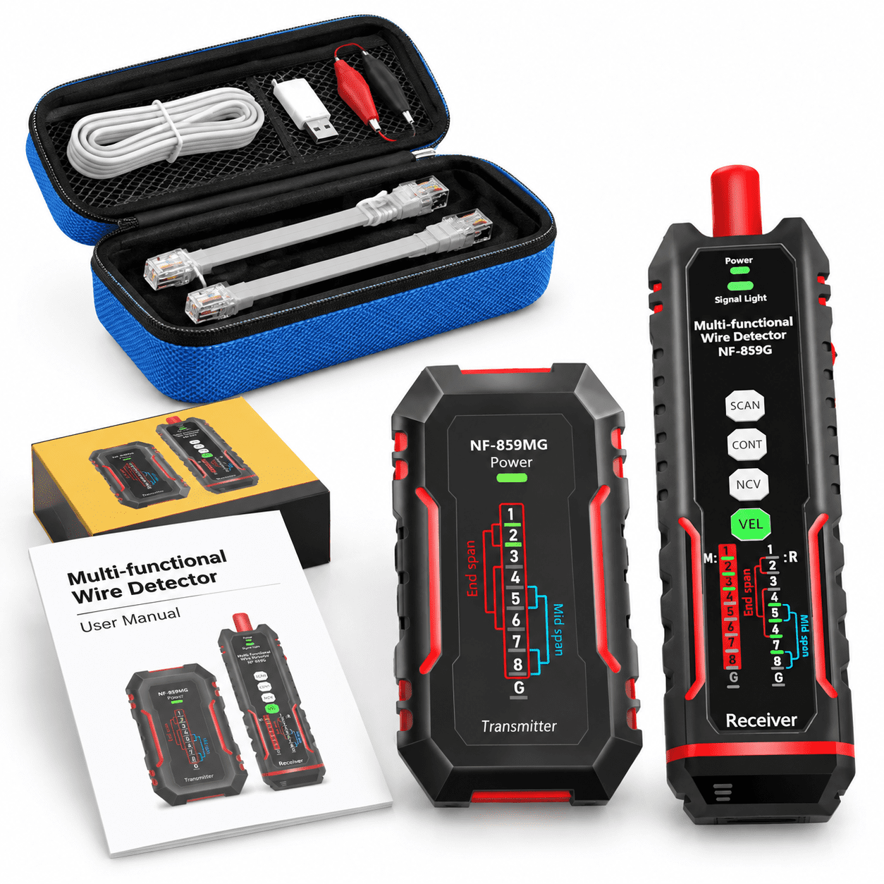 Black NF-859MG Network Cable Tester Ethernet Toner VFL Fiber Optic ...