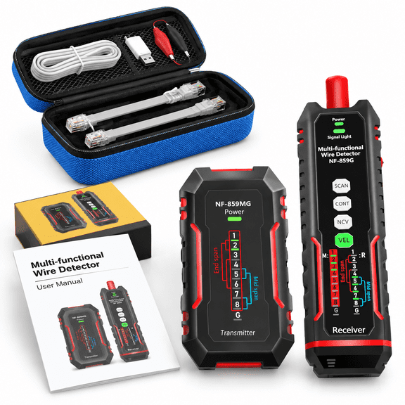 Black NF-859MG Network Cable Tester Ethernet Toner VFL Fiber Optic Tester