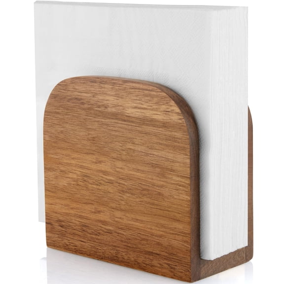 Black Napkin Holder for Table - Wood Upright Napkin Holders for Kitchen - Wooden Coutertop Napkin Dispenser for Dining Room Table Restaurant Picnic Party