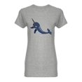 thumbnail image 1 of Black Narwhal Shaped T-Shirt Women -Image by Shutterstock, Female Large, 1 of 2