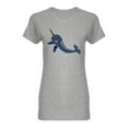 thumbnail image 1 of Black Narwhal Shaped T-Shirt Women -Image by Shutterstock, Female XX-Large, 1 of 2