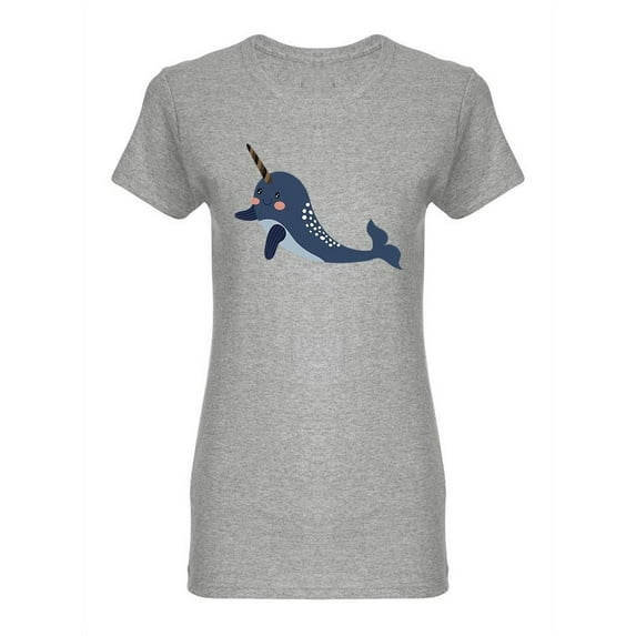 Black Narwhal Shaped T-Shirt Women -Image by Shutterstock, Female XX-Large