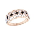 thumbnail image 1 of AFFY Black Natural Diamond Engagement & Wedding Band Ring In 14k Rose Gold Over Sterling Silver (0.1 Cttw), 1 of 1