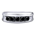 thumbnail image 1 of AFFY Black Natural Diamond Five-Stone Engagement Ring In 10k White Gold (1 Cttw), 1 of 1