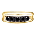 thumbnail image 1 of AFFY Black Natural Diamond Five-Stone Engagement Ring In 10k Yellow Gold (1 Cttw), 1 of 1
