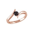 thumbnail image 1 of AFFY Black Natural Diamond Promise Ring In 10k Rose Gold (0.5 Cttw), 1 of 1