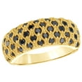 thumbnail image 1 of AFFY Black Natural Diamond Quilted Engagement Ring in 10k Yellow Gold (1 cttw), 1 of 1