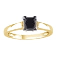 thumbnail image 1 of AFFY Black Natural Diamond Solitaire Engagement Ring In 10k Yellow Gold (1 Cttw), 1 of 1