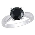 thumbnail image 1 of AFFY Black Natural Diamond Solitaire Ring in 10k Solid Gold (3 cttw), 1 of 1