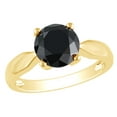 thumbnail image 1 of AFFY Black Natural Diamond Solitaire Ring in 10k Yellow Gold (3 cttw) By, 1 of 1