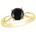 thumbnail image 1 of AFFY Black Natural Diamond Solitaire Ring in 10k Yellow Gold, 1 of 1