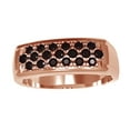 thumbnail image 1 of AFFY Black Natural Diamond Wedding Band Ring In 10k Rose Gold (0.25 Cttw), 1 of 1