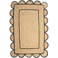 thumbnail image 1 of Black Natural Scallop Pattern Jute Bohemian Area Rug, 1 of 4