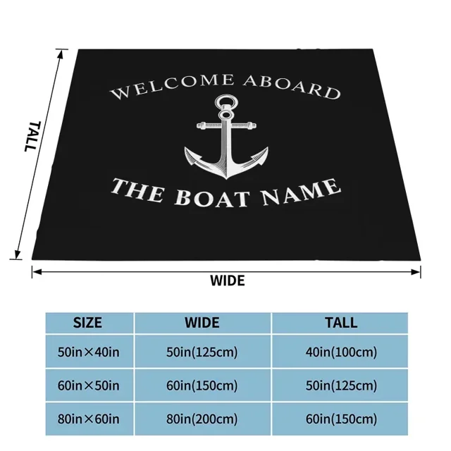 Black Nautical Decorative Anchor Blanket Customizable Flannel Blanket Soft Breathable Thermal