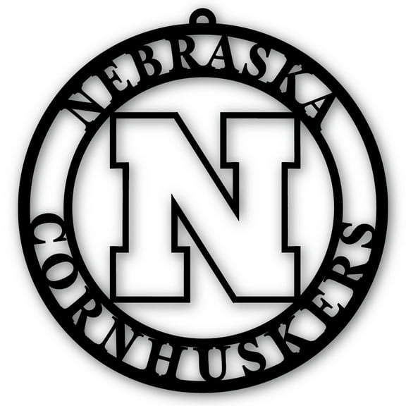Black Nebraska Huskers 16'' Team Logo Cutout