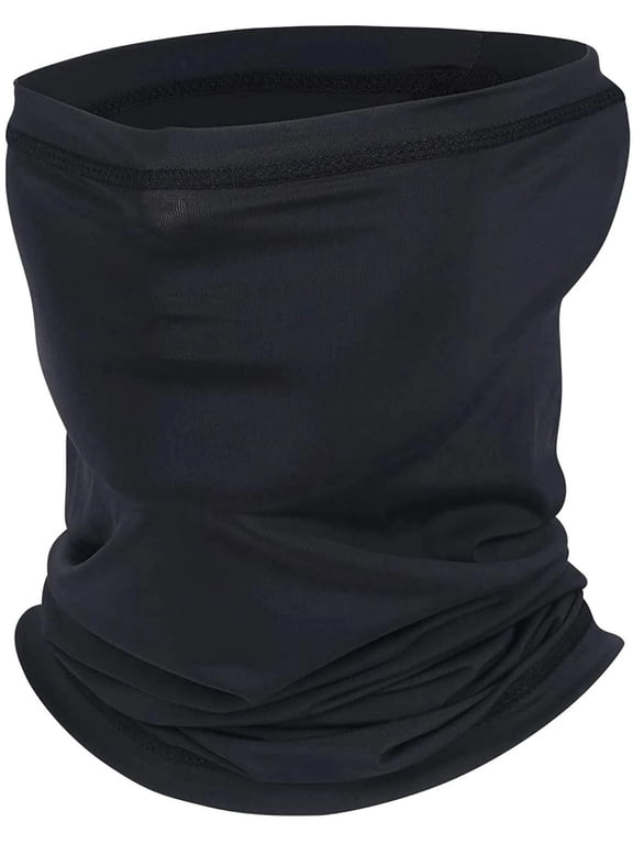 Black Neck Gaiter Bandana Face Mask: Sun Cooling Scarf Gator Cover Head for Men Women