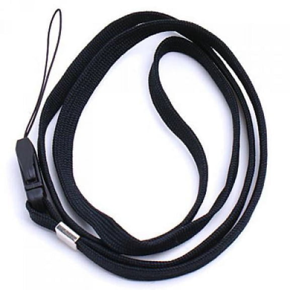 Black Neck Strap Lanyards - 10Pcs 16-Inch ID Badge Band, Heavy-Duty Woven Nylon Cord Connectors for Cell Phones, Cameras, and USB Drives