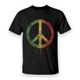 thumbnail image 1 of Black Neck T-Shirt with Colorful Dot Gradient Peace Sign Graphic, 1 of 5