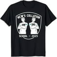 Black Neck TShirt with Graphic 'NEW'S COLLATION SCHOOL 2025' Design